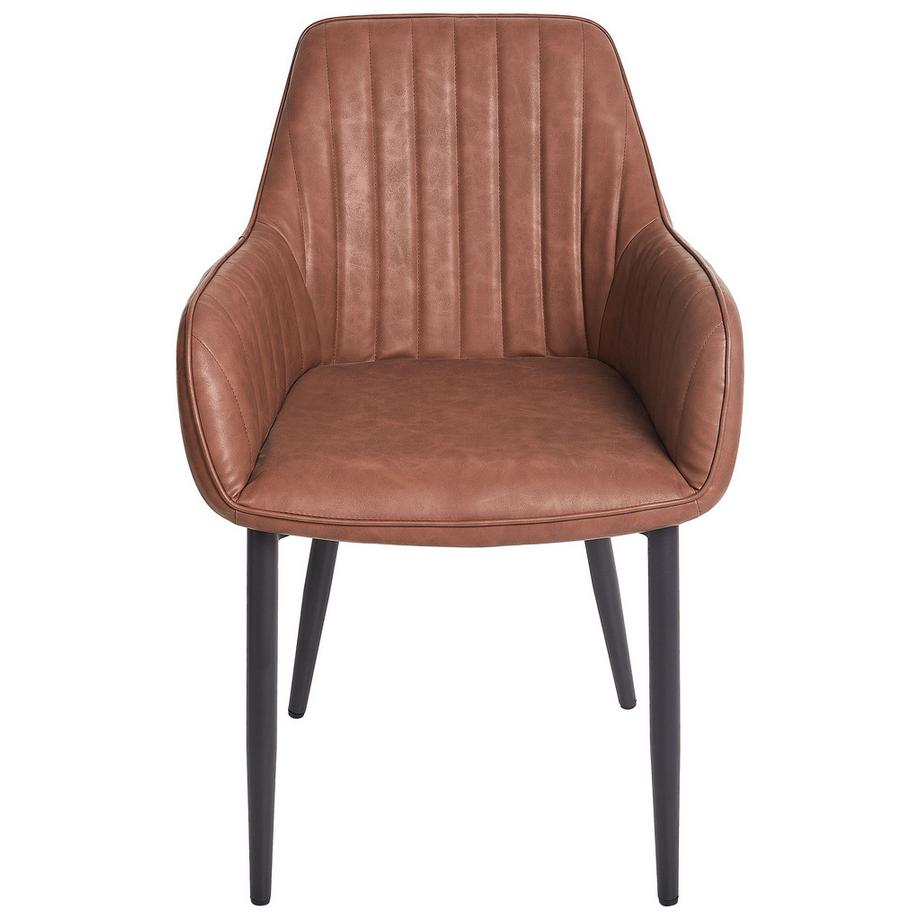 Beliani Esszimmerstuhl 2er Set aus Kunstleder Rustikal WELLSTON  