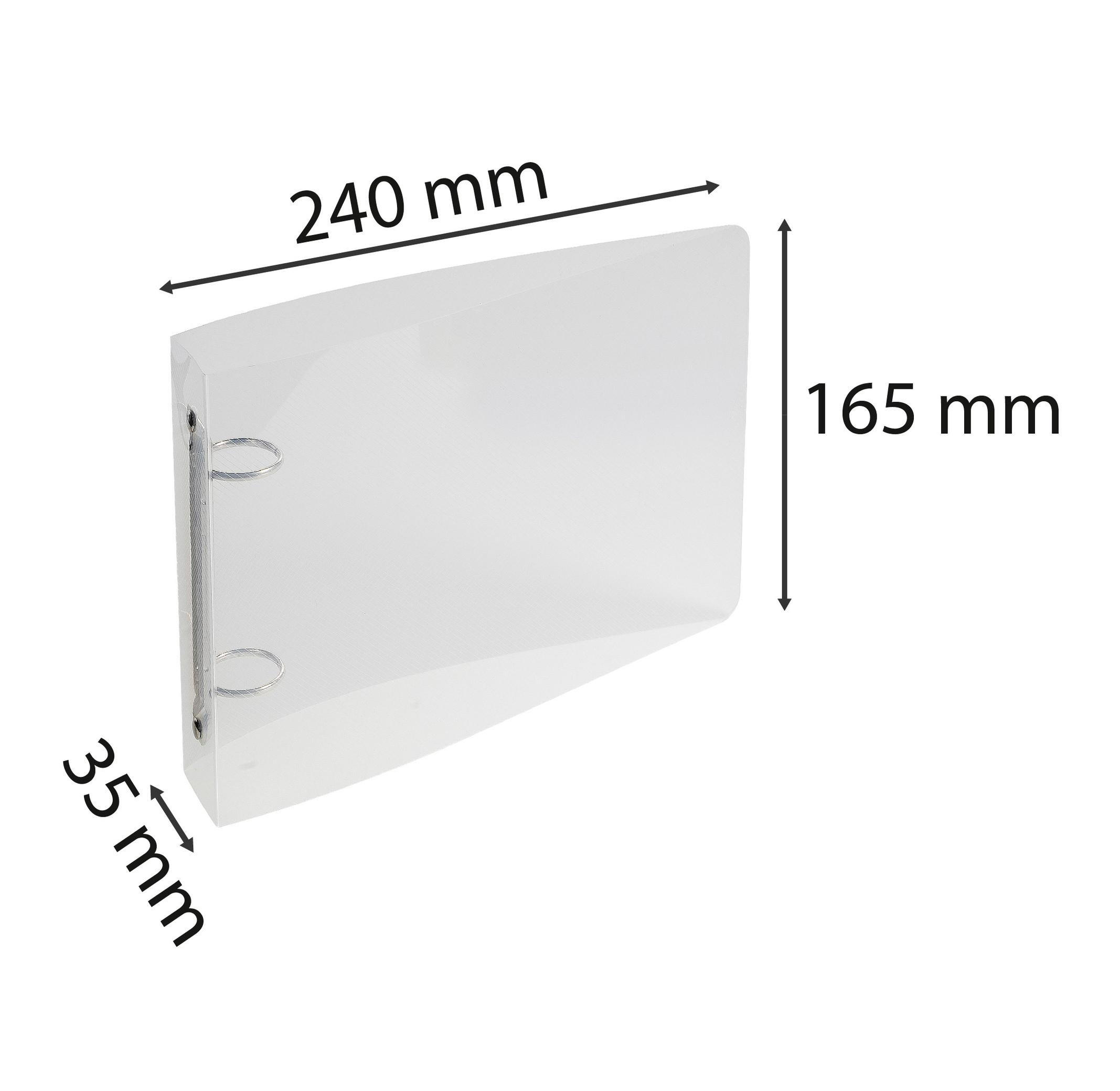 Exacompta Ringbuch aus PP 700µ, 2 Ringe 25mm, Rücken 35mm, 16x24cm für DIN A5 - x 10  