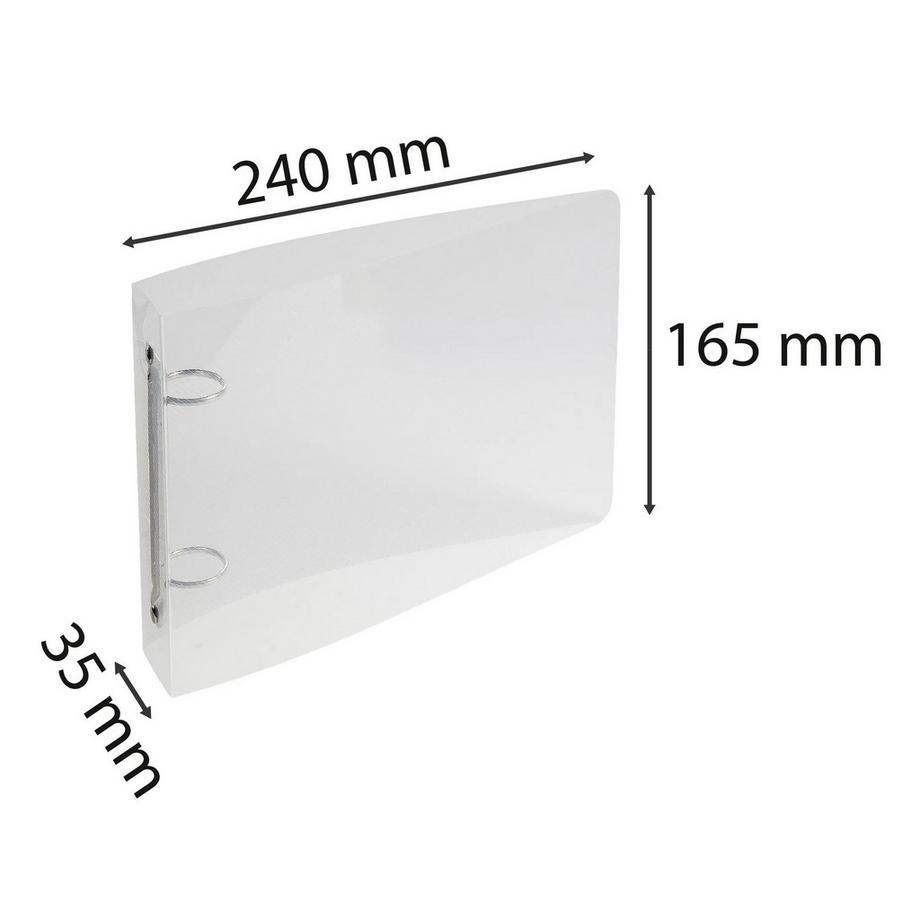 Exacompta Exacompta - Cod. 51091E - 1 Raccoglitore polipropilene cristallo rigato 0,7mm Crystal Colours - 2 anelli tondi 25 mm passo 80mm - Dorso 35mm - F.to esterno 16,5x24cm per archiviare 12,5x20cm e 14,8x21cm - Cristallo - x 10  