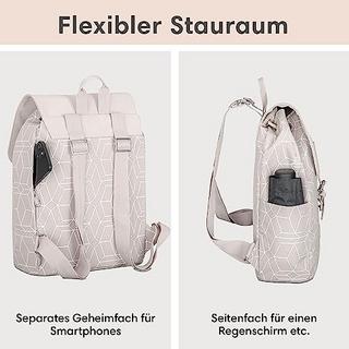 Only-bags.store Ida Kleiner gemusterter Rucksack mit Laptopfach  