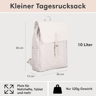 Only-bags.store Ida Kleiner gemusterter Rucksack mit Laptopfach  