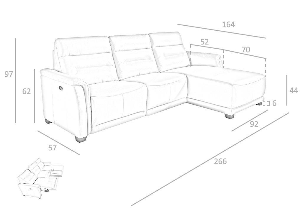 ANGEL CERDA Chaise longue en cuir et mécanisme relax  