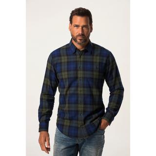 JP1880  Karohemd, Langarm, Flanell, Buttondown-Kragen, Modern Fit, bis  8XL 