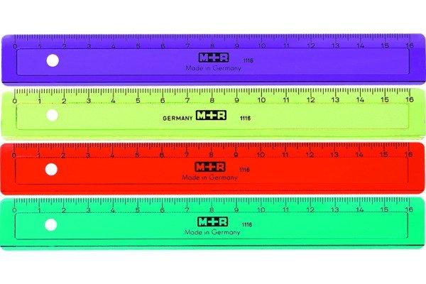 M+R  M+R Flachlineal 16cm 1116-0150 farbig ass. 