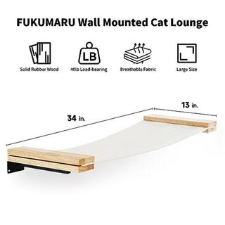 Alopini  Mur de hamac pour chat, pont pour chat de 91 x 33 cm en bois d'hévéa massif naturel, lit pour chat au mur pour autoroute à chat DIY et mur pour chat 