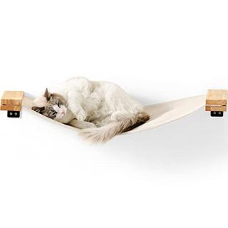 Alopini  Mur de hamac pour chat, pont pour chat de 91 x 33 cm en bois d'hévéa massif naturel, lit pour chat au mur pour autoroute à chat DIY et mur pour chat 