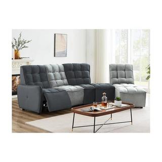 Vente-unique Ecksofa mit Relaxfunktion ALFORD Verstellbar Samt  