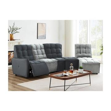 Ecksofa mit Relaxfunktion ALFORD Verstellbar Samt