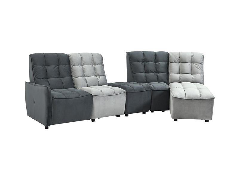 Vente-unique Ecksofa mit Relaxfunktion ALFORD Verstellbar Samt  