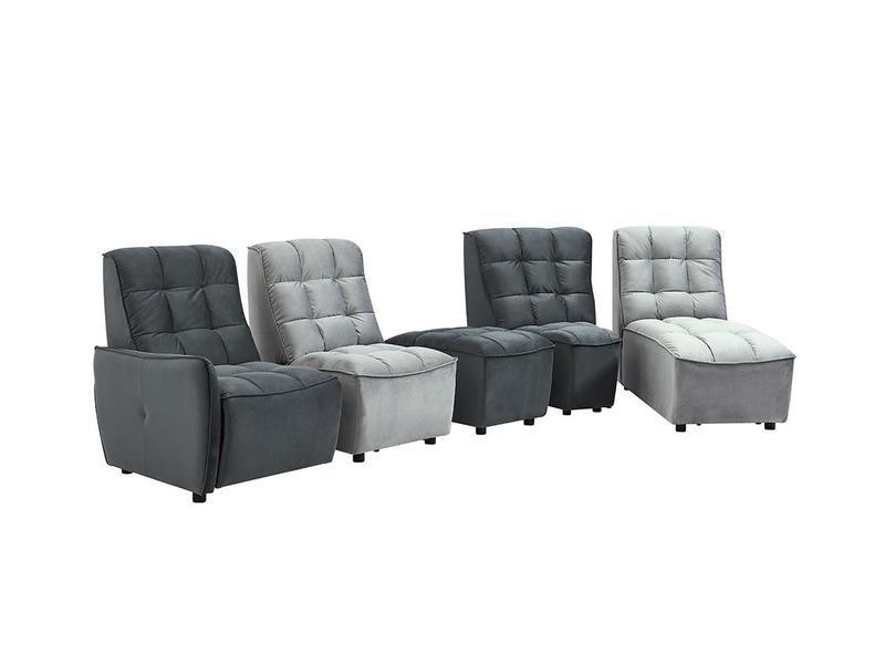 Vente-unique Ecksofa mit Relaxfunktion ALFORD Verstellbar Samt  