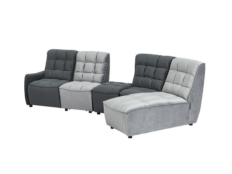 Vente-unique Ecksofa mit Relaxfunktion ALFORD Verstellbar Samt  