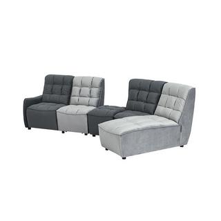 Vente-unique Ecksofa mit Relaxfunktion ALFORD Verstellbar Samt  