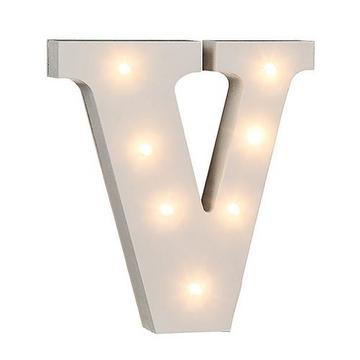 Beleuchteter LED Holzbuchstaben "V"