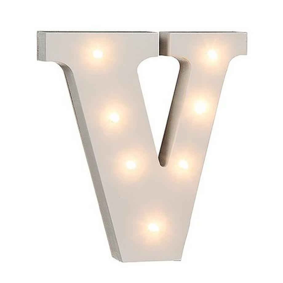 Lettres en bois lumineuses LED "V"