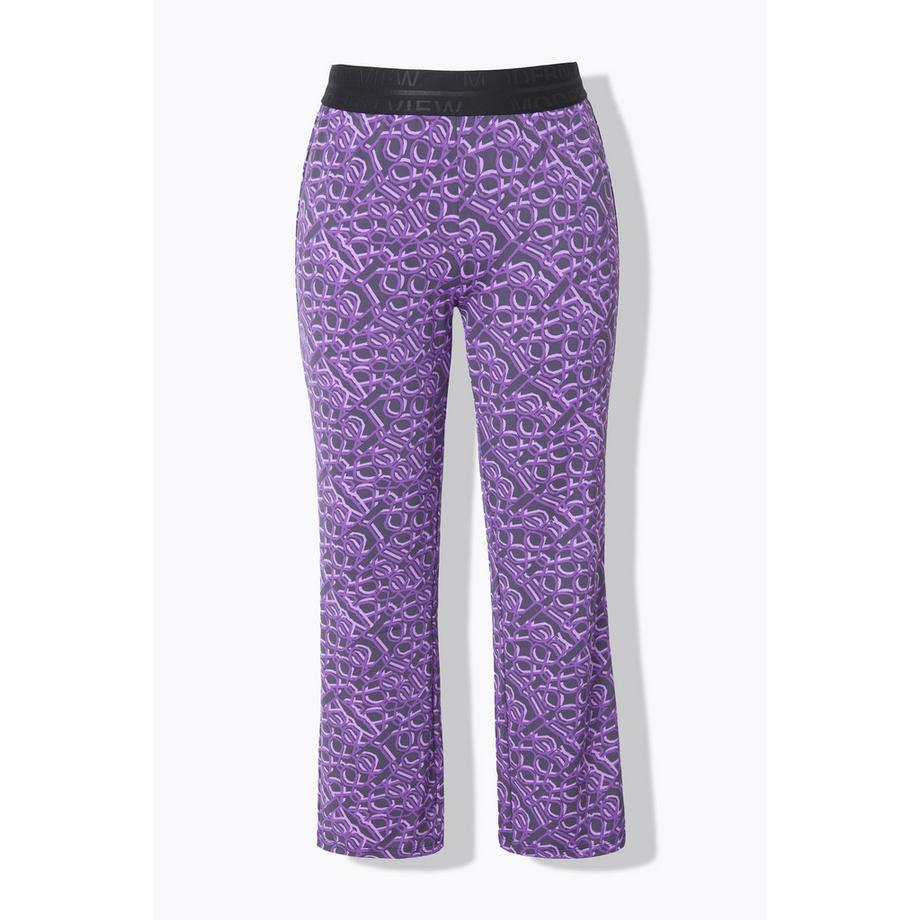 Ulla Popken Sienna Gamba Slim Stampa Grafica Pantaloni  