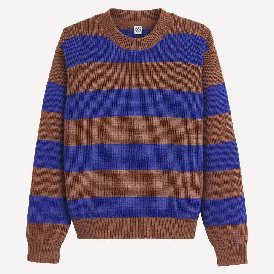 La Redoute Collections  Gestreifter Pullover aus Grobstrick mit Rundhalsausschnitt 