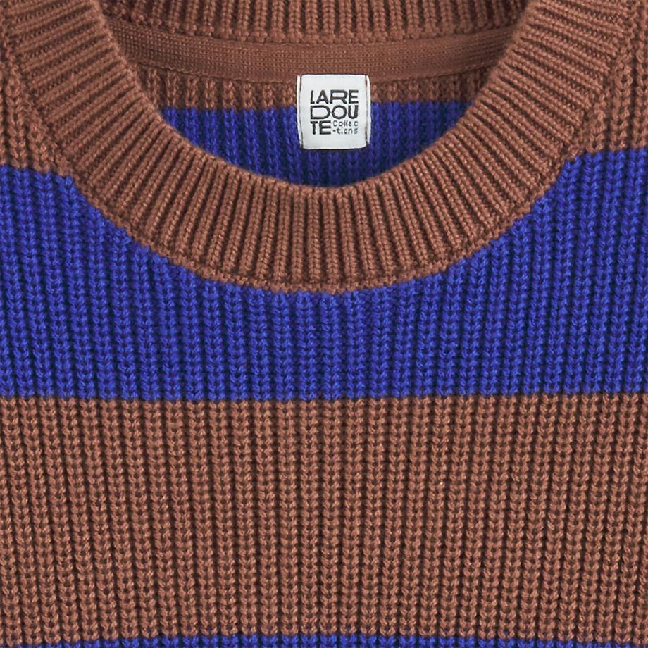 La Redoute Collections  Gestreifter Pullover aus Grobstrick mit Rundhalsausschnitt 