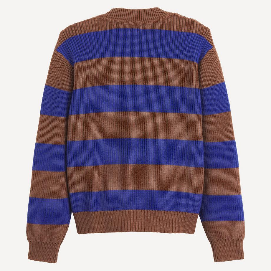 La Redoute Collections  Gestreifter Pullover aus Grobstrick mit Rundhalsausschnitt 