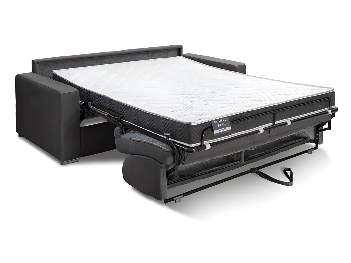 LINEA SOFA Divano letto 4 posti ribalta Doghe larghe 160cm Mater. 16cm Memory foam - Tessuto Antracite - CALITO  