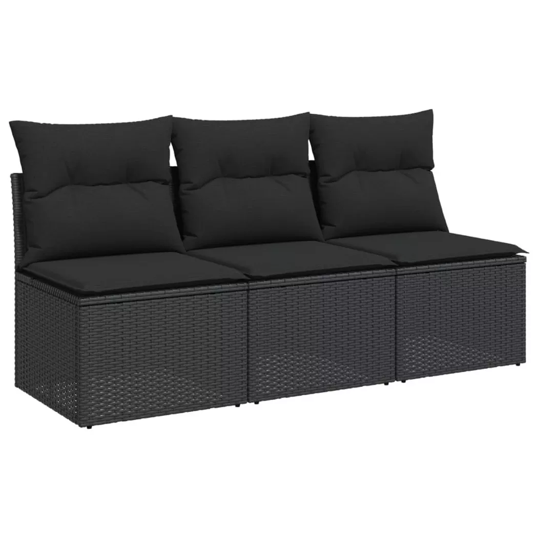 VidaXL - Gartensofa poly-rattan, One Size, Schwarz