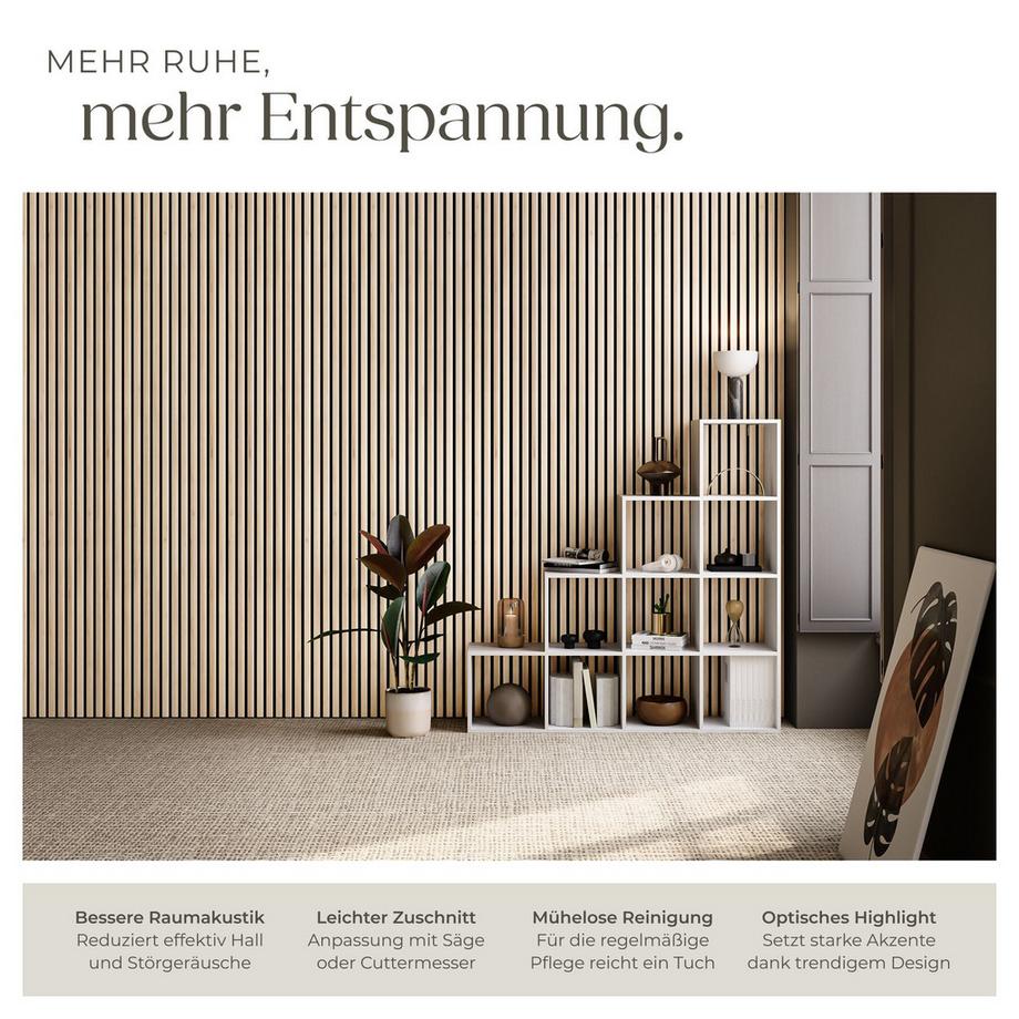 Tectake Akustikpaneele Sonic Wall je 60 x 120 x 2,1 cm, Größe flexibel anpassbar schallabsorbierender Filz  