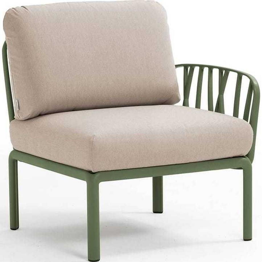 Lettino da giardino Komodo elemento terminale agave beige
