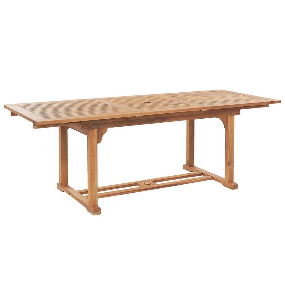 Beliani Gartentisch Set mit Schirm aus Akazienholz Mediterran JAVA  