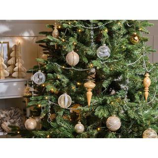 Beliani Weihnachtskugel 35er Set aus Glas Glamourös BLING  