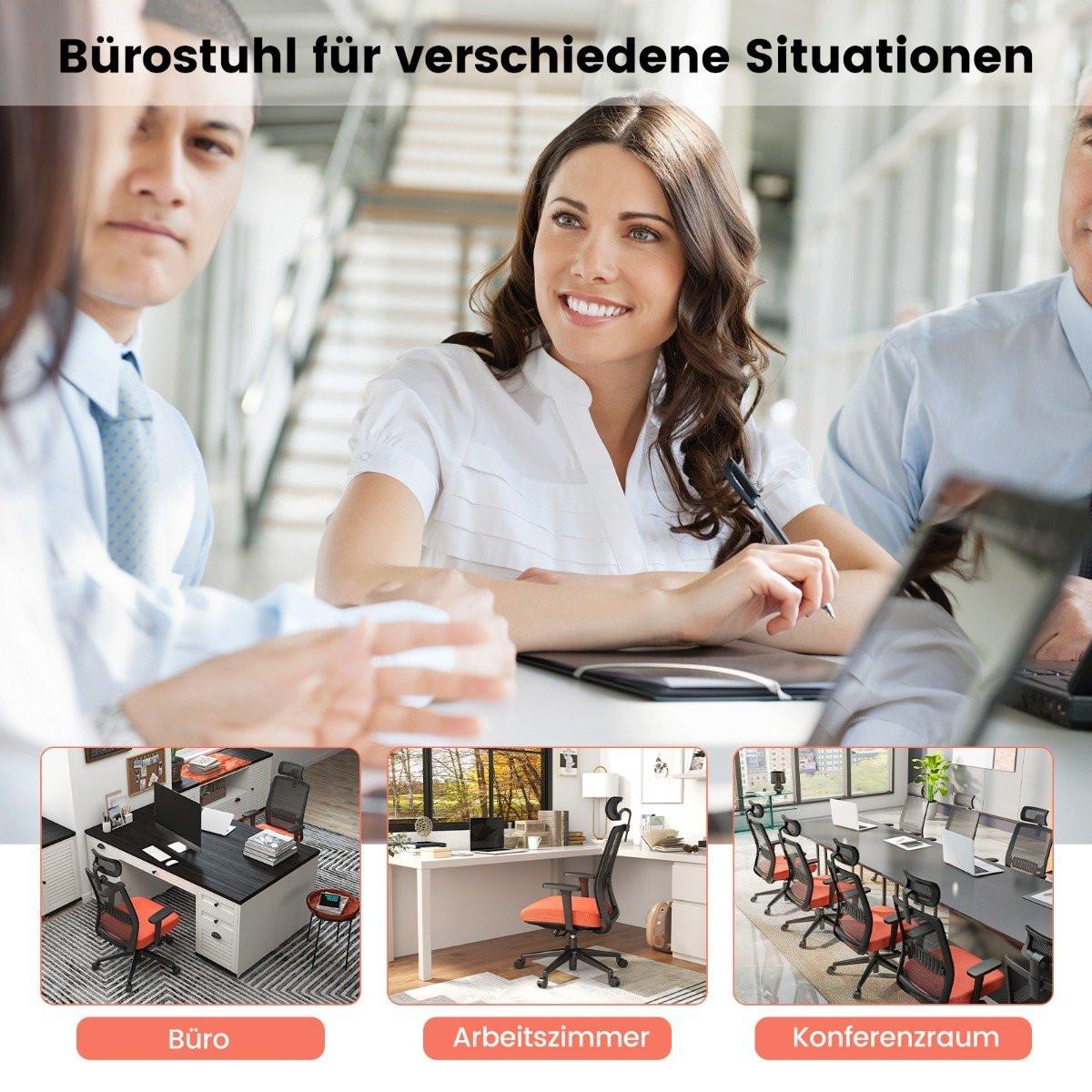 Northio Chaise de bureau ergonomique avec dossier, support lombaire et appui-tête 3D confortable jusqu'à 180 kg  