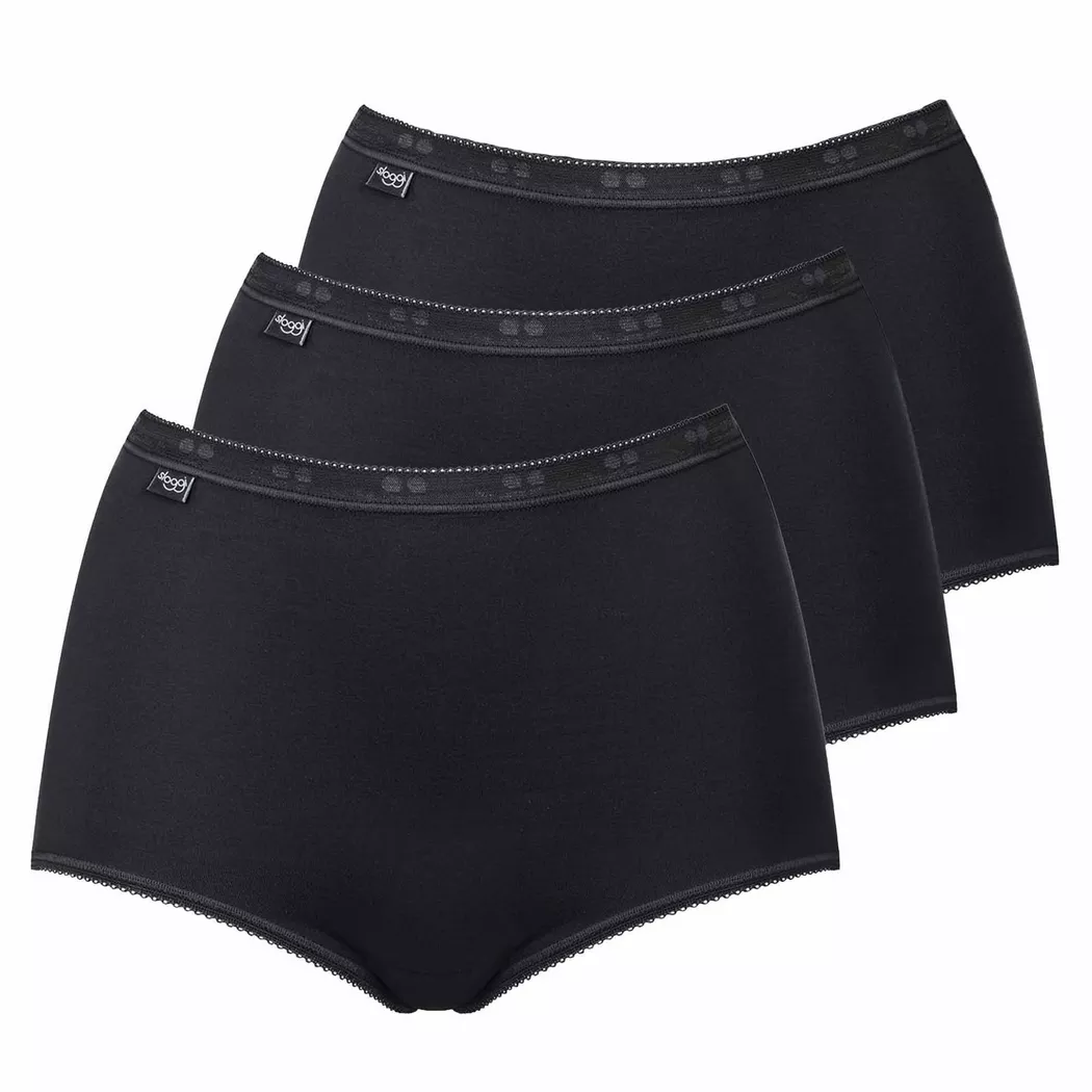 Sloggi 3P Basic Maxi Schwarz Baumwolle 58 Damen