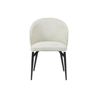 Vente-unique Lot de 6 chaises en tissu et métal - Crème - GILONA  