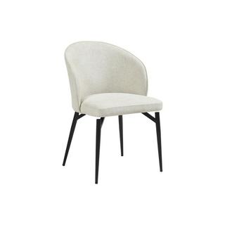 Vente-unique Lot de 6 chaises en tissu et métal - Crème - GILONA  