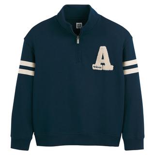 La Redoute Collections  Sweatshirt mit Troyerkragen und Bouclé-Applikation 