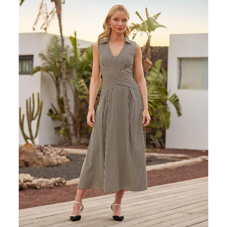 Joe Browns Robe Midi Rayée Monochrome  