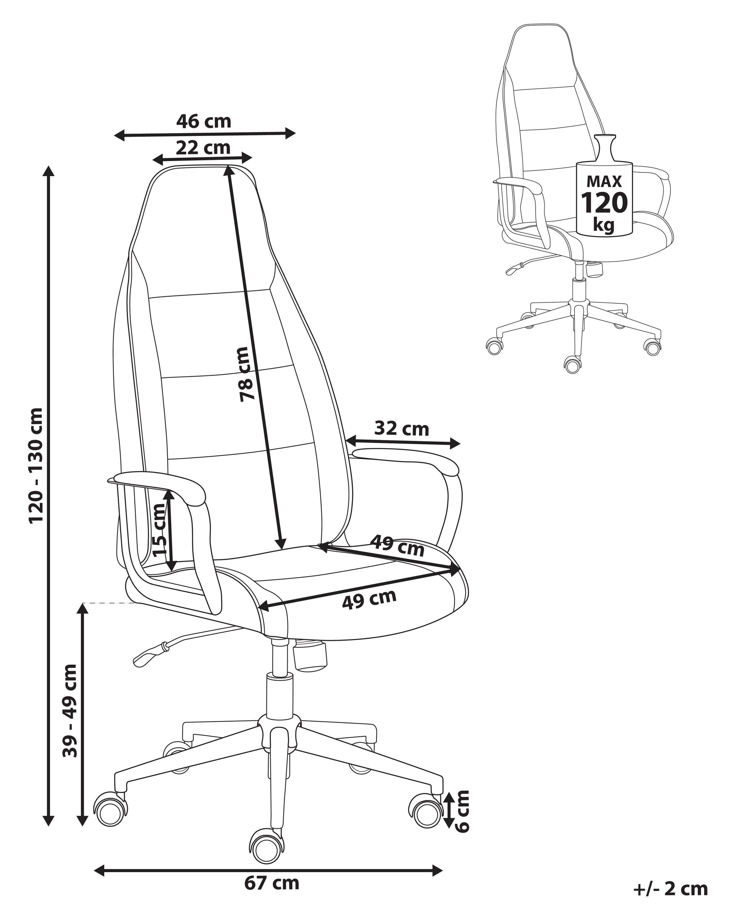 Beliani Chaise de bureau en Tissu Traditionnel REBEL  
