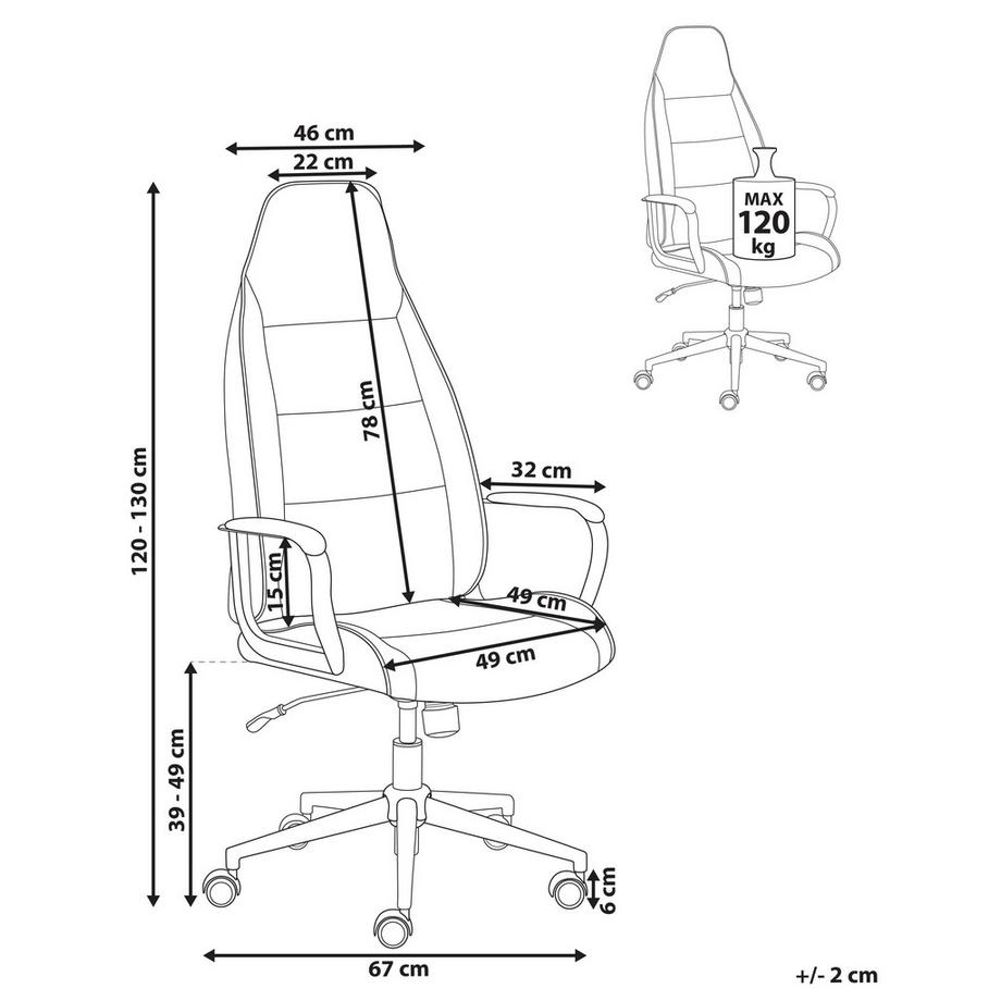 Beliani Chaise de bureau en Tissu Traditionnel REBEL  