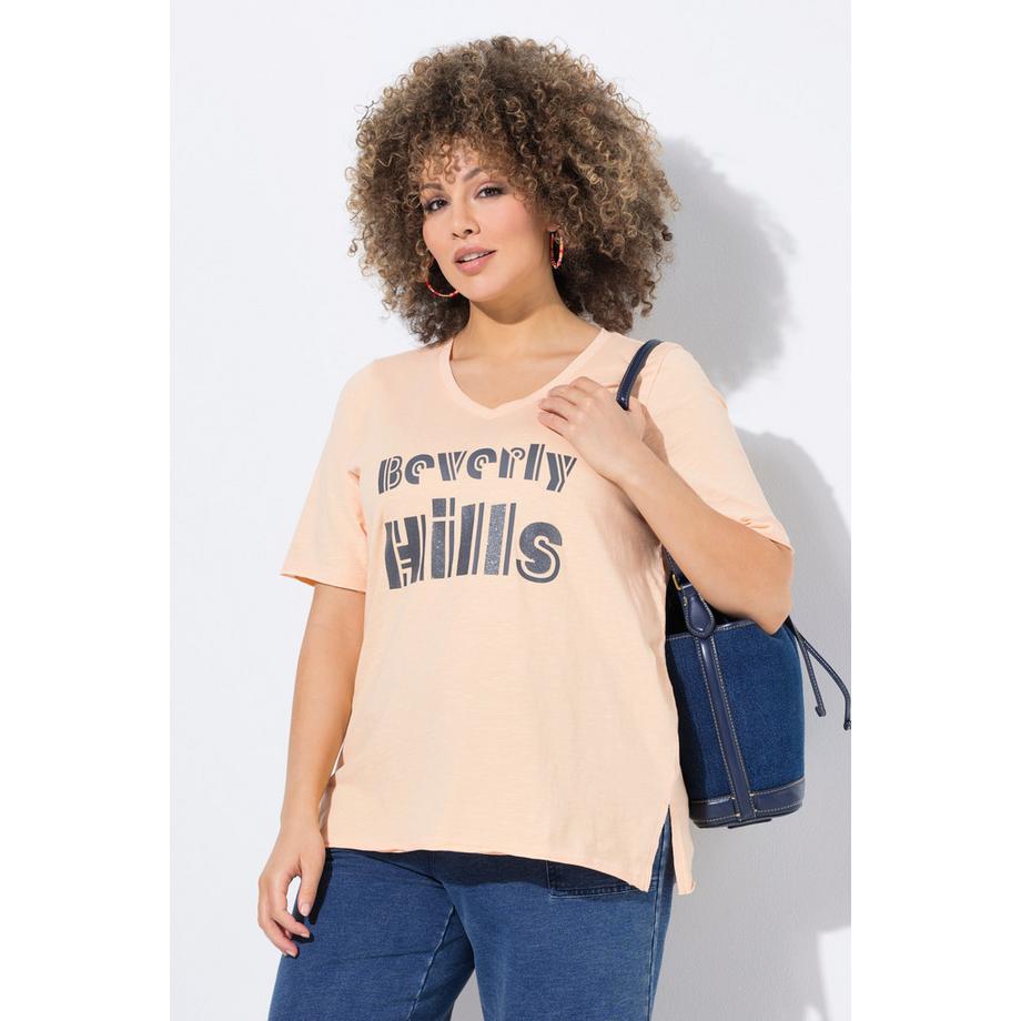 Ulla Popken T-Shirt Beverly Hills Classic Scollo a V Maniche Corte  