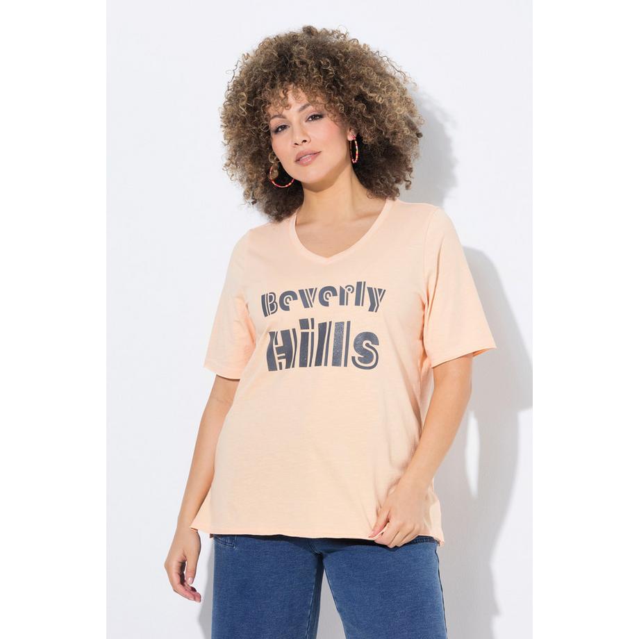 Ulla Popken T-Shirt Beverly Hills Classic Scollo a V Maniche Corte  