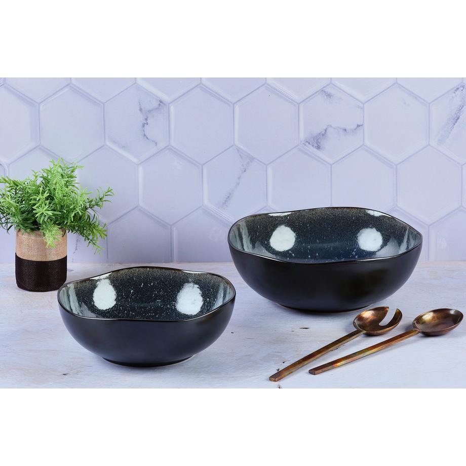 BJÖRN Salatschüssel IRIS Ø24cm und Ø28,5cm - Dunkelblau  