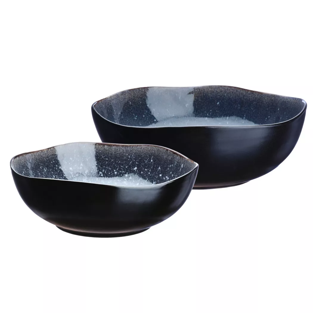 BJÖRN - Salatschüssel IRIS Ø24cm und Ø28,5cm - Dunkelblau, One Size, Blau Denim Dunkel