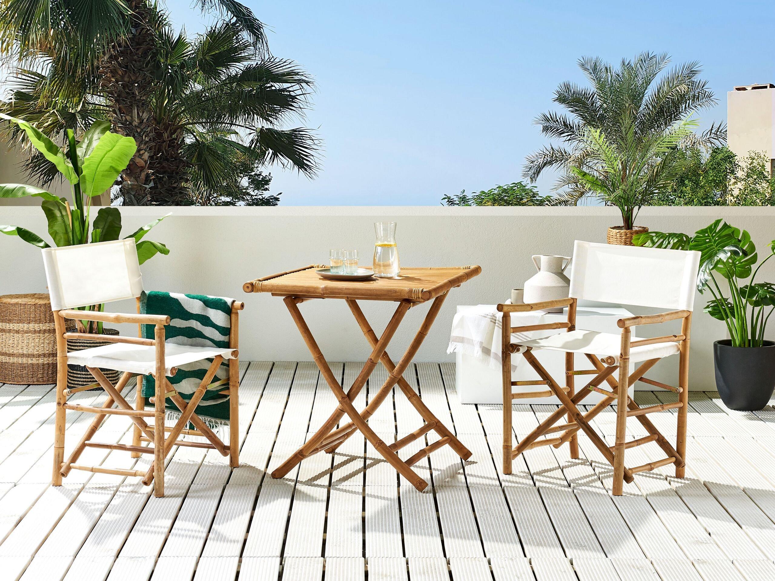 Beliani Bistro Set aus Bambusholz Retro MOLISE  