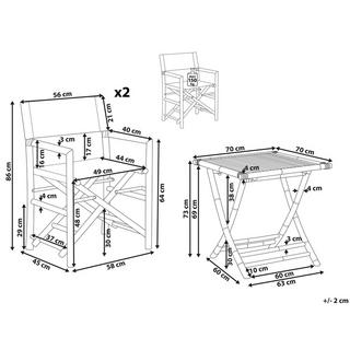 Beliani Bistro Set aus Bambusholz Retro MOLISE  