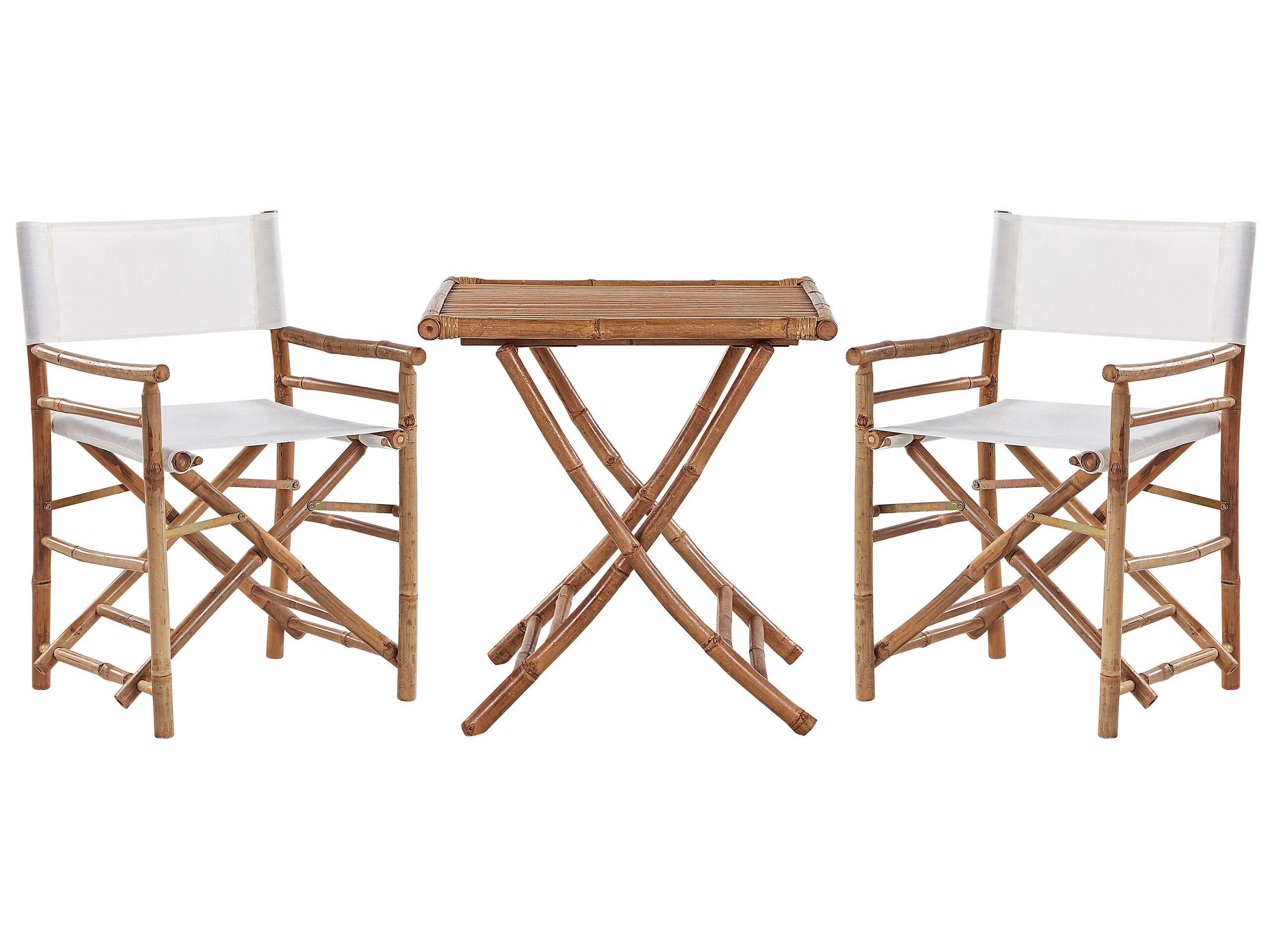 Beliani Bistro Set aus Bambusholz Retro MOLISE  