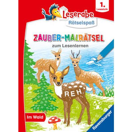 Ravensburger Leserabe Zauber-Malrätsel zum Lesenlernen: Im Wald (1. Lesestufe), Malen auf Zauberpapier, Rätsel, Lesen lernen Vorschule, Rätselbuch ab 6 Jahre Ronto, Melinda; Pahl, Simone (Illustrationen); Schulmeyer, Heribert (Illustrationen) Gebundene Ausgabe 