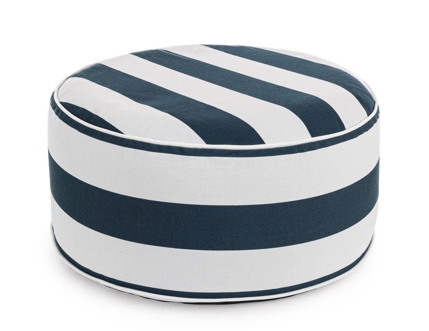 mutoni Pouf de jardin rayé bleu  