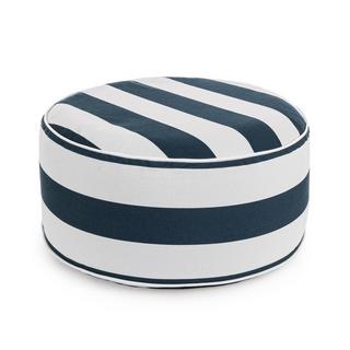 mutoni Pouf da giardino a righe blu  