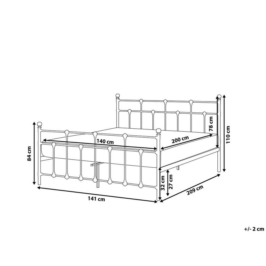 Beliani Letto con rete a doghe en Acciaio Moderno LYNX  