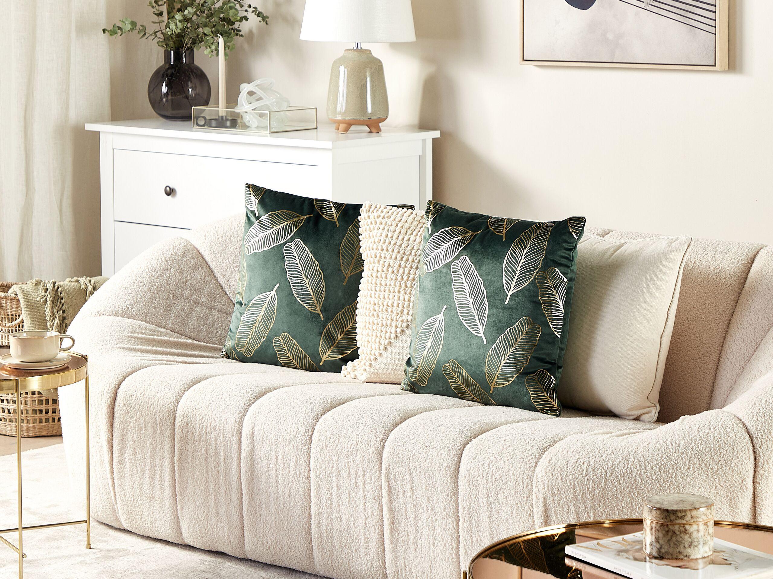 Beliani Lot de 2 coussins décoratifs en Velours Glamour FREESIA  