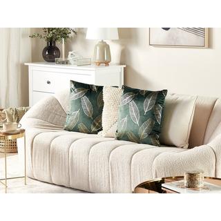 Beliani Lot de 2 coussins décoratifs en Velours Glamour FREESIA  