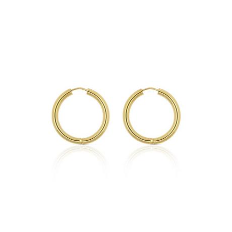 MUAU Schmuck  Creolen Gelbgold 750 Runddraht Scharnier 26mm 
